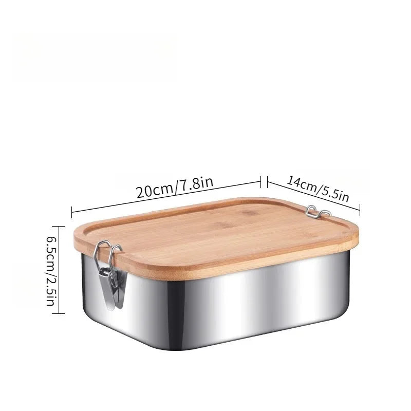 Stainless Steel Bamboo Lid Lunch Box