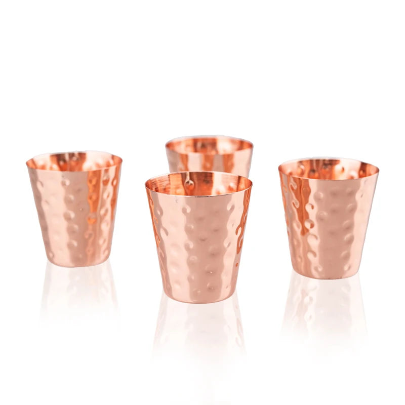 Pure Hammered Copper 2oz Shot Glass 60ml – for Home Bar & Gift Set Moscow Mule Cup