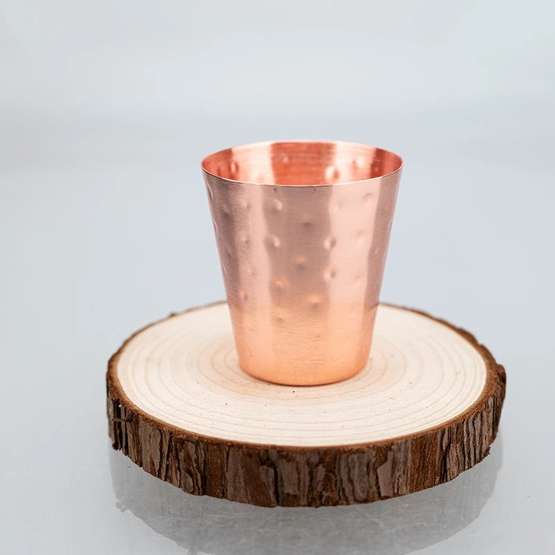 Pure Hammered Copper 2oz Shot Glass 60ml – for Home Bar & Gift Set Moscow Mule Cup