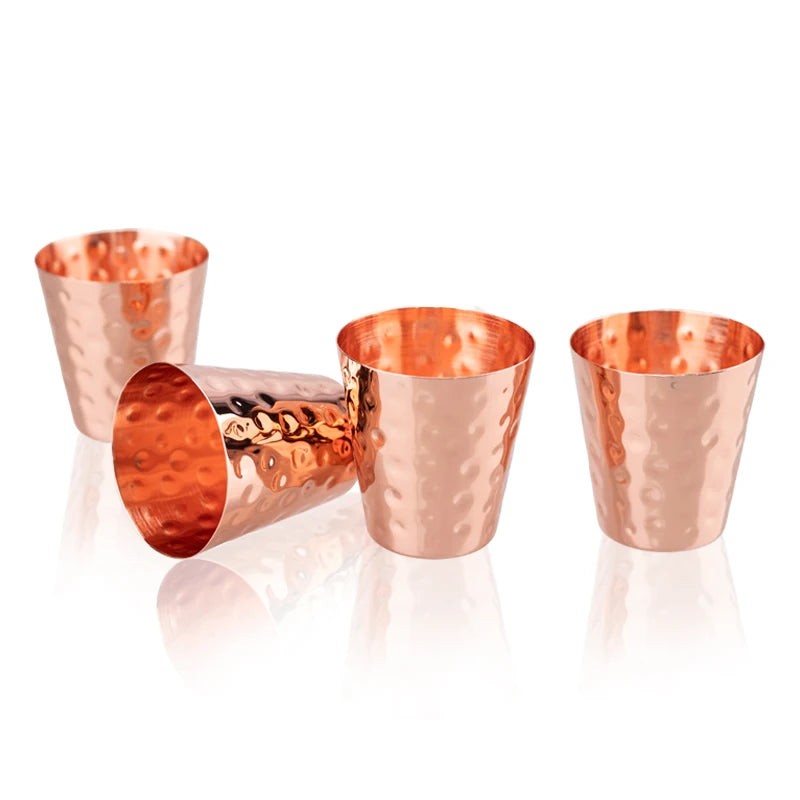 Pure Hammered Copper 2oz Shot Glass 60ml – for Home Bar & Gift Set Moscow Mule Cup