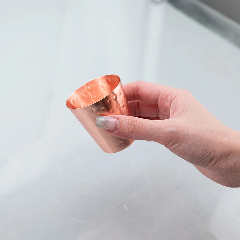 Pure Hammered Copper 2oz Shot Glass 60ml – for Home Bar & Gift Set Moscow Mule Cup