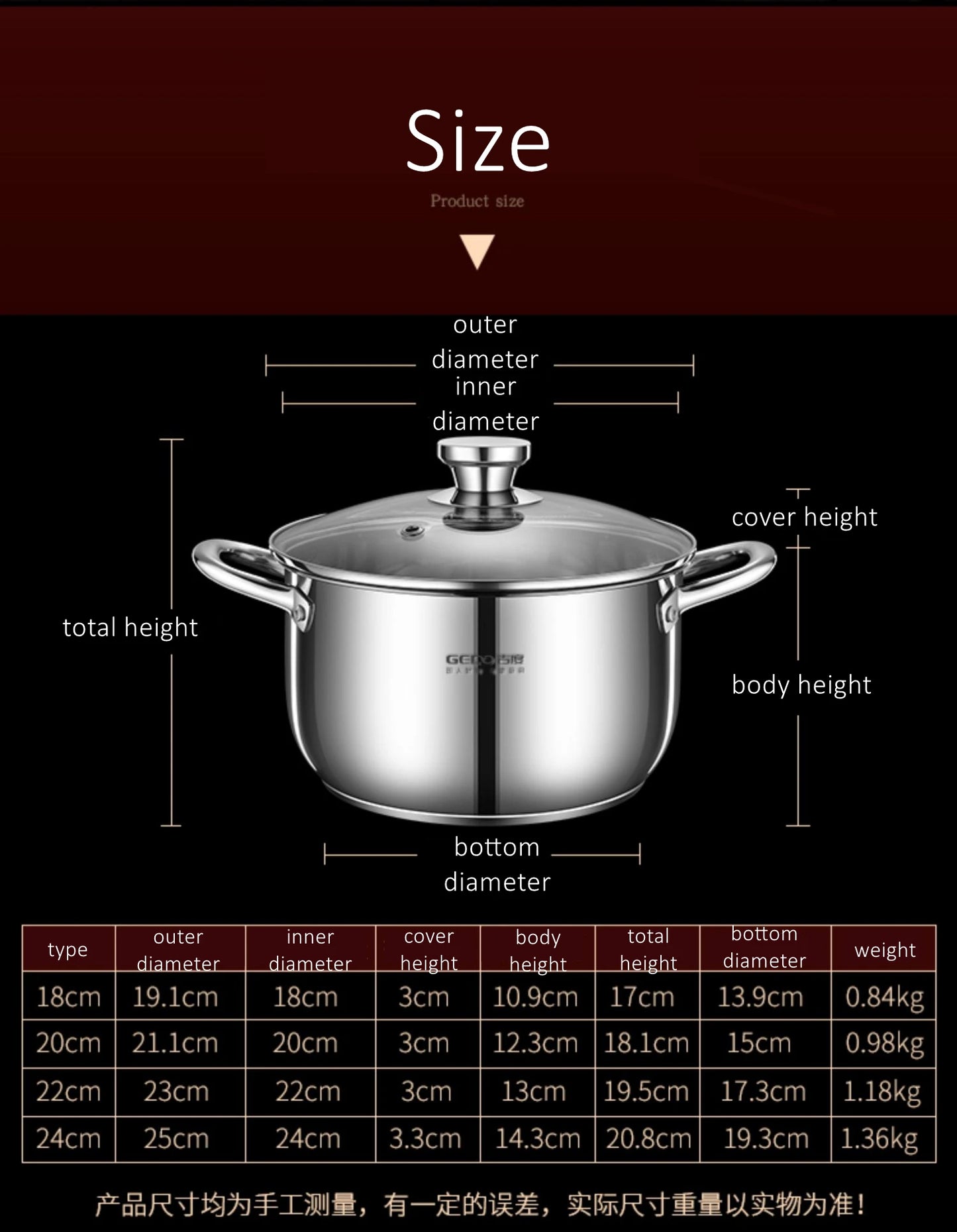 Stainless Steel Kitchen Stockpot with Tempered Glass Lid