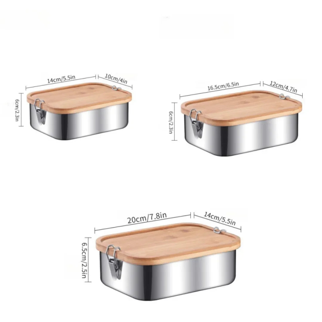 Stainless Steel Bamboo Lid Lunch Box