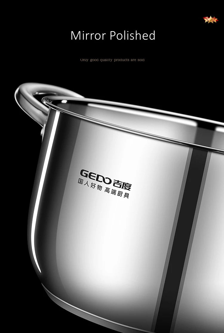 Stainless Steel Kitchen Stockpot with Tempered Glass Lid