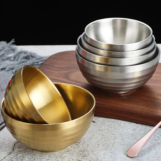 Stainless Steel Ribbed Bowl