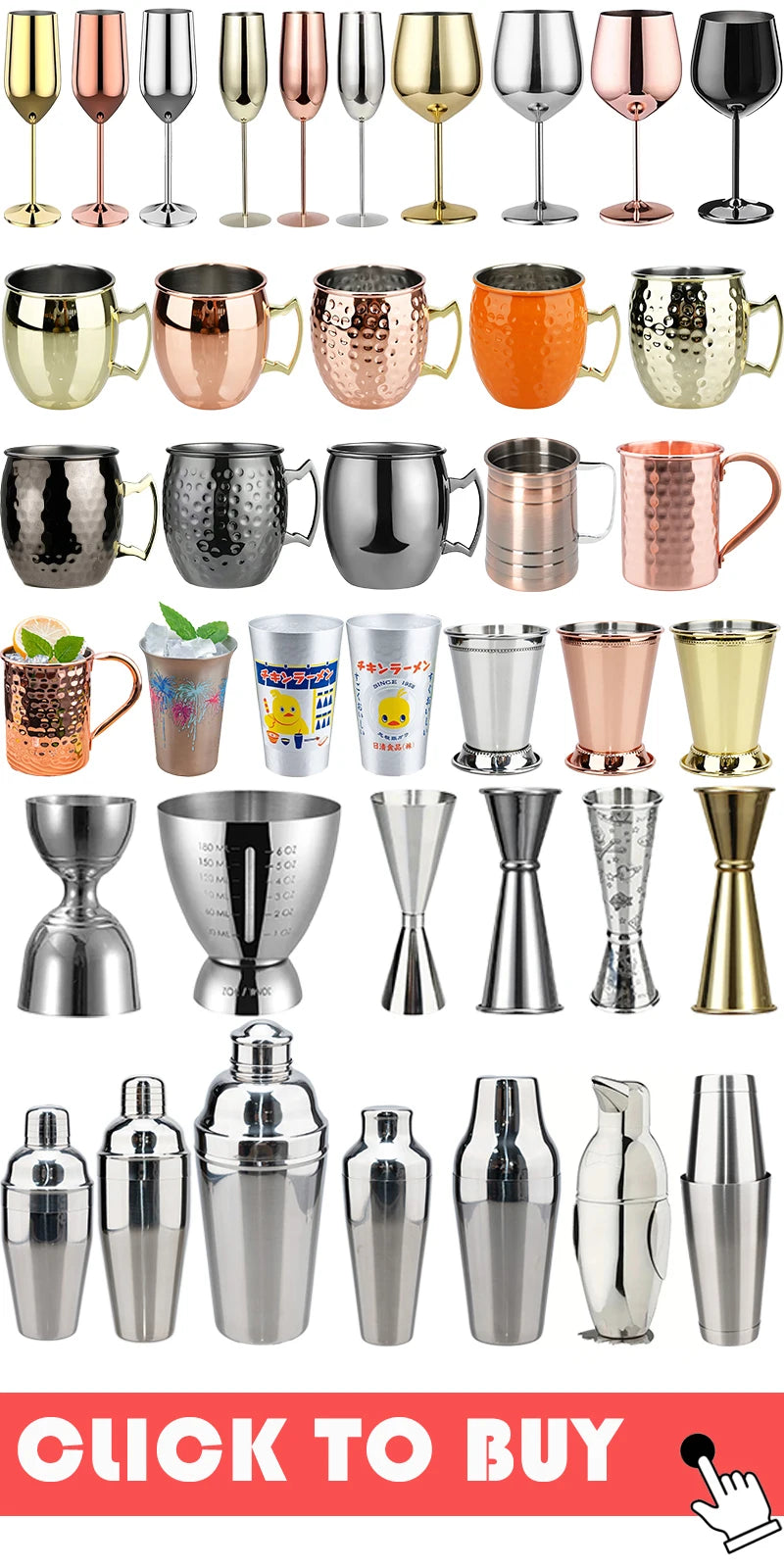 Pure Hammered Copper 2oz Shot Glass 60ml – for Home Bar & Gift Set Moscow Mule Cup