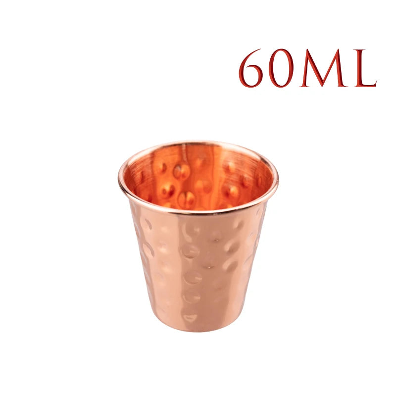 Pure Hammered Copper 2oz Shot Glass 60ml – for Home Bar & Gift Set Moscow Mule Cup