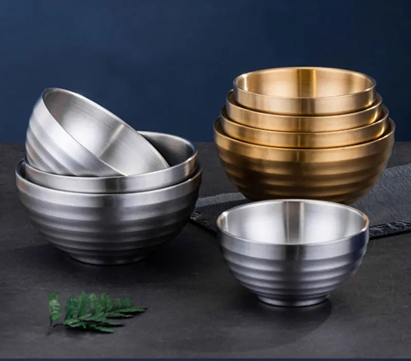 Stainless Steel Ribbed Bowl