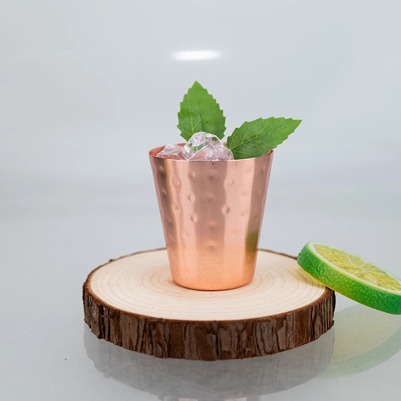 Pure Hammered Copper 2oz Shot Glass 60ml – for Home Bar & Gift Set Moscow Mule Cup