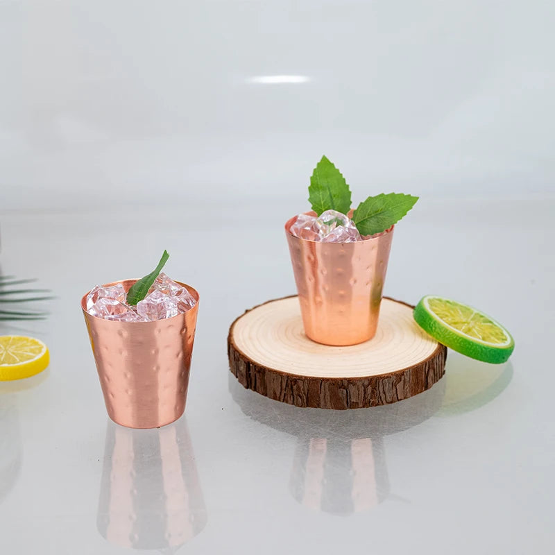 Pure Hammered Copper 2oz Shot Glass 60ml – for Home Bar & Gift Set Moscow Mule Cup