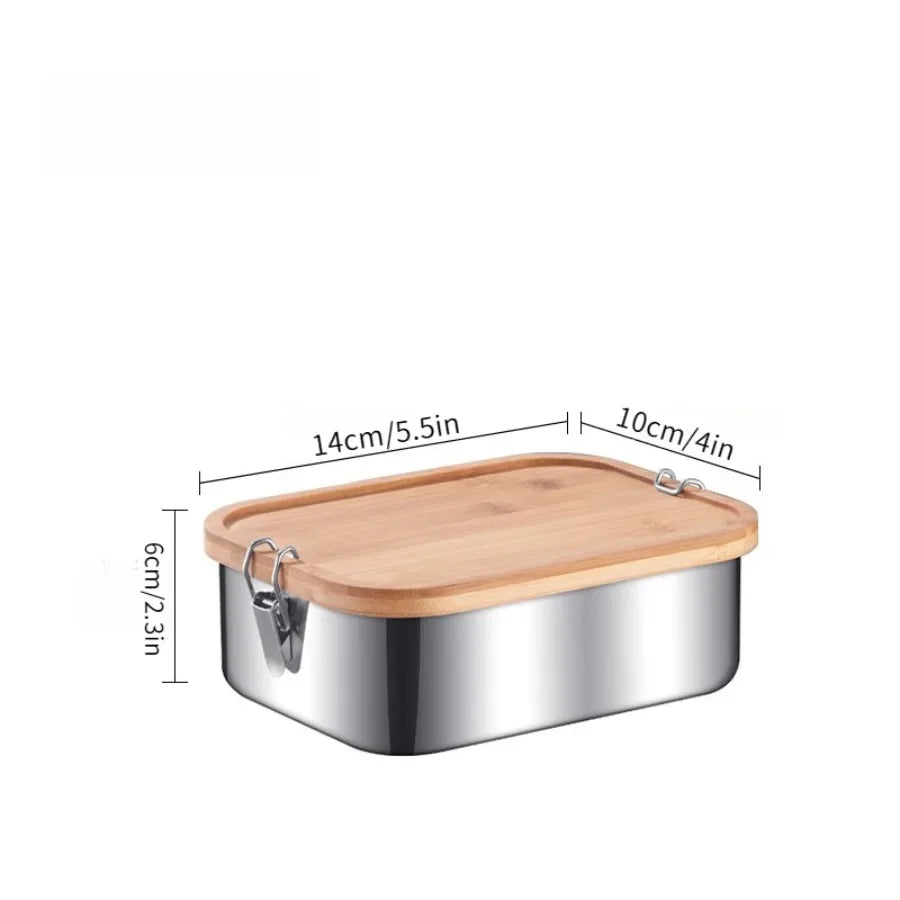Stainless Steel Bamboo Lid Lunch Box