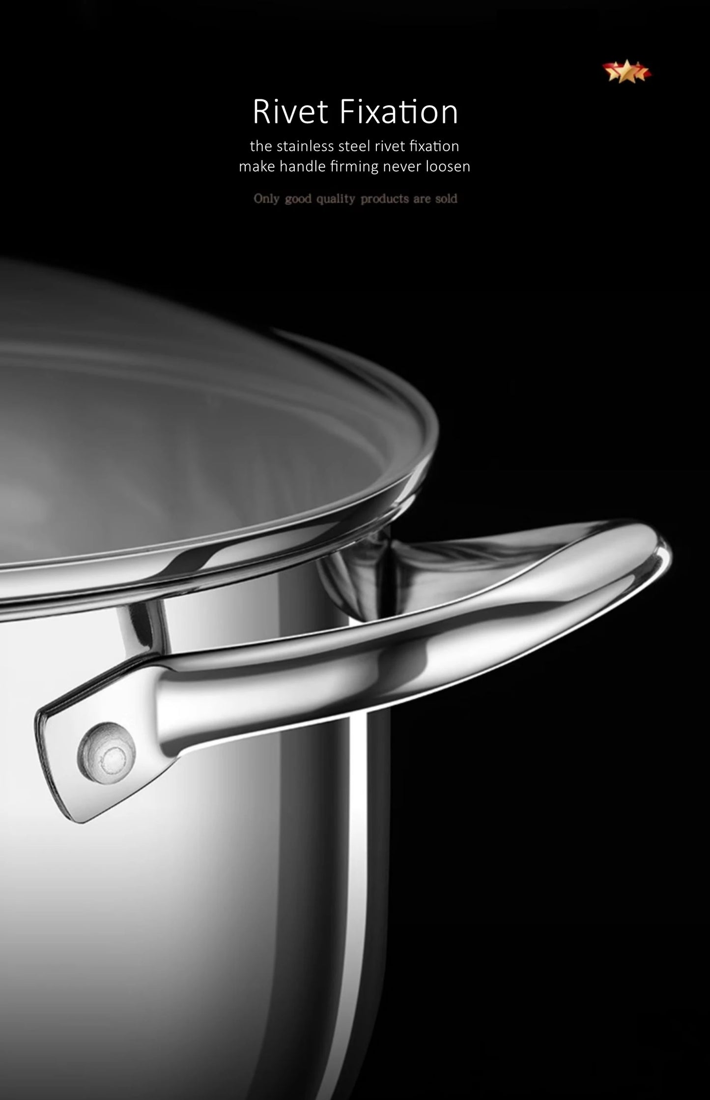Stainless Steel Kitchen Stockpot with Tempered Glass Lid