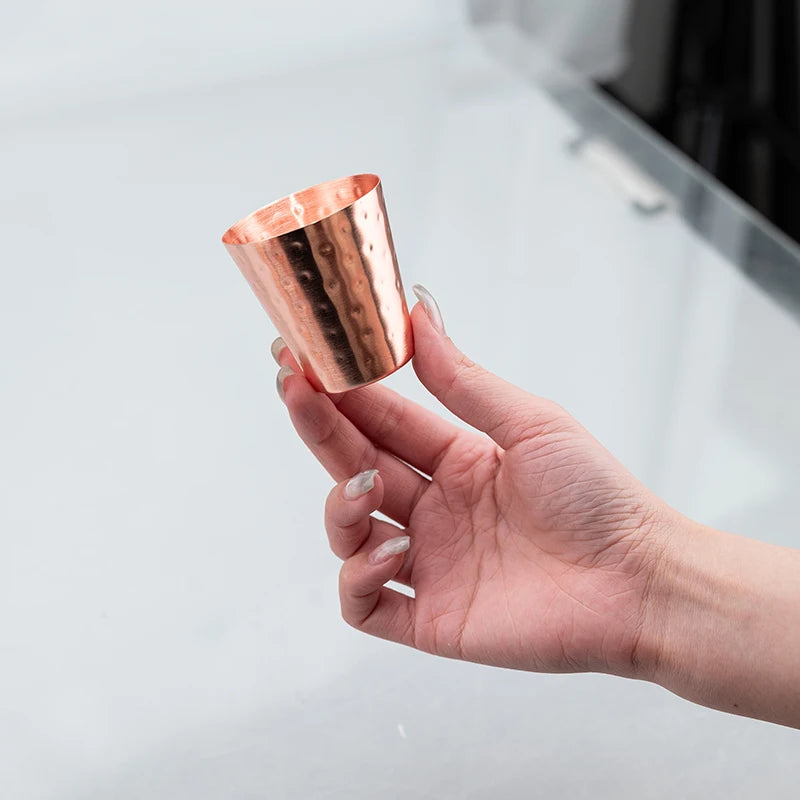 Pure Hammered Copper 2oz Shot Glass 60ml – for Home Bar & Gift Set Moscow Mule Cup