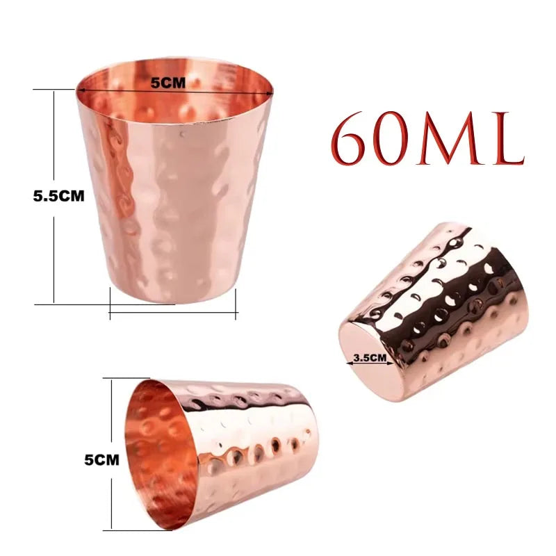 Pure Hammered Copper 2oz Shot Glass 60ml – for Home Bar & Gift Set Moscow Mule Cup