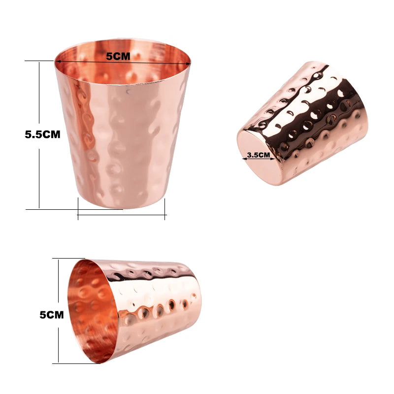 Pure Hammered Copper 2oz Shot Glass 60ml – for Home Bar & Gift Set Moscow Mule Cup