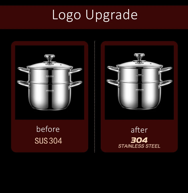 Stainless Steel Kitchen Stockpot with Tempered Glass Lid