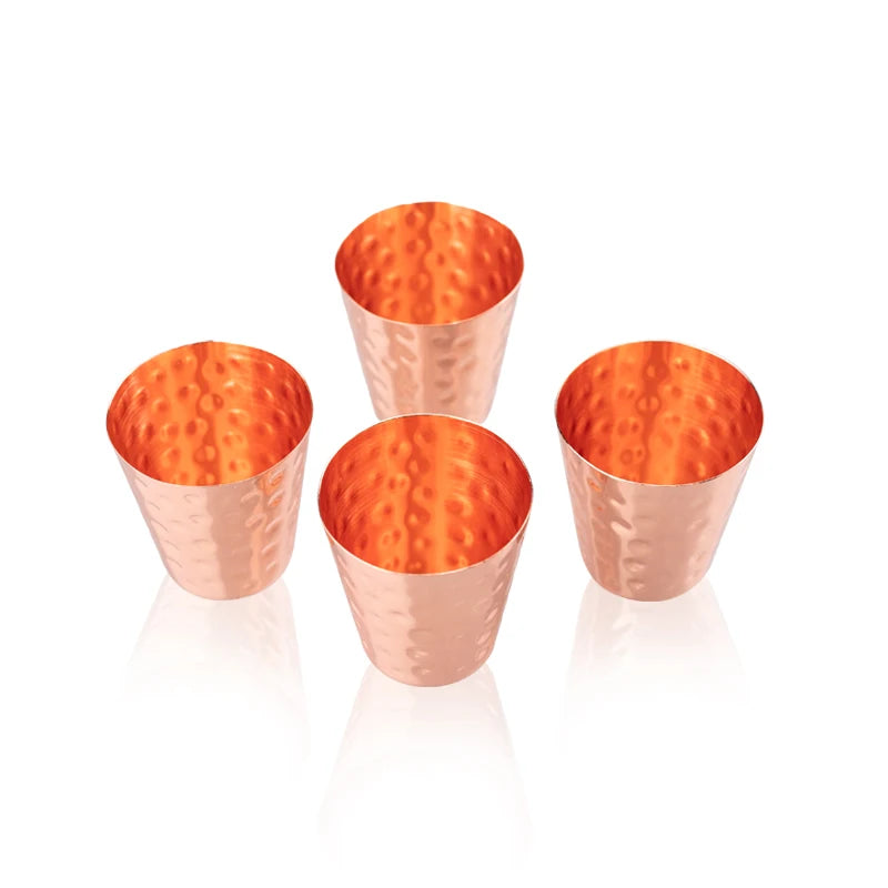 Pure Hammered Copper 2oz Shot Glass 60ml – for Home Bar & Gift Set Moscow Mule Cup