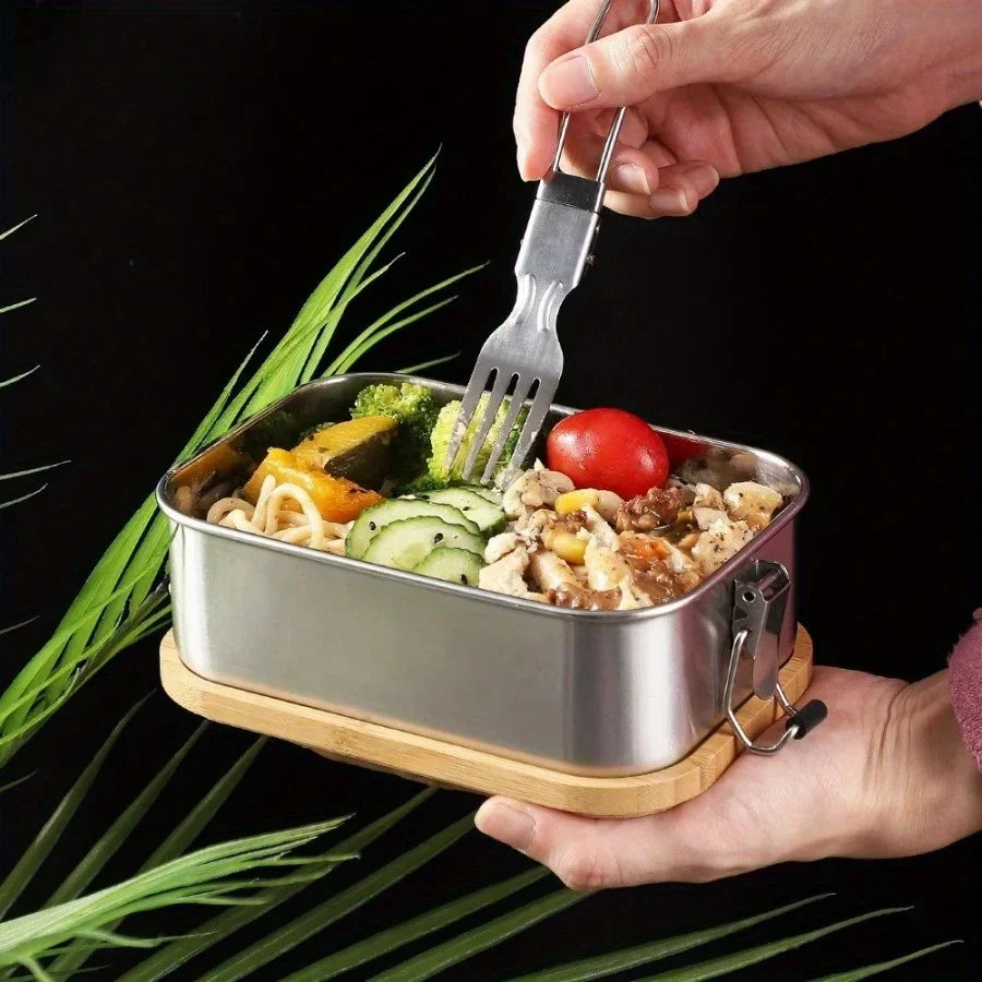 Stainless Steel Bamboo Lid Lunch Box
