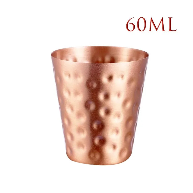 Pure Hammered Copper 2oz Shot Glass 60ml – for Home Bar & Gift Set Moscow Mule Cup