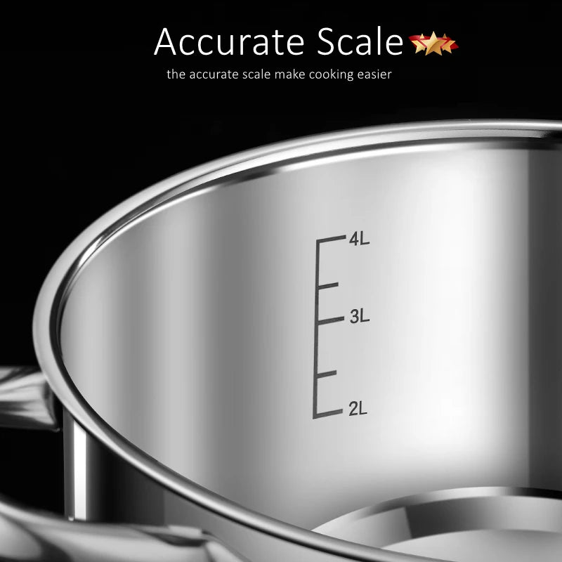 Stainless Steel Kitchen Stockpot with Tempered Glass Lid