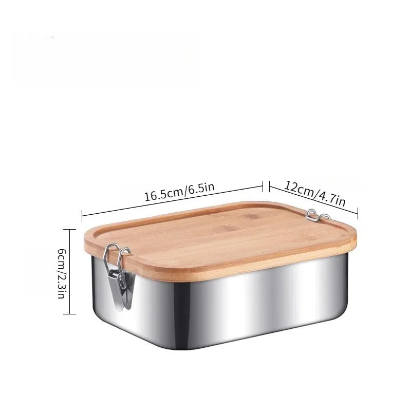 Stainless Steel Bamboo Lid Lunch Box