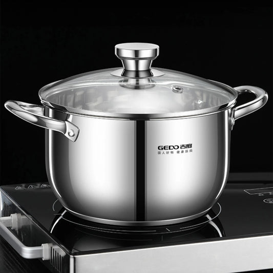 Stainless Steel Kitchen Stockpot with Tempered Glass Lid