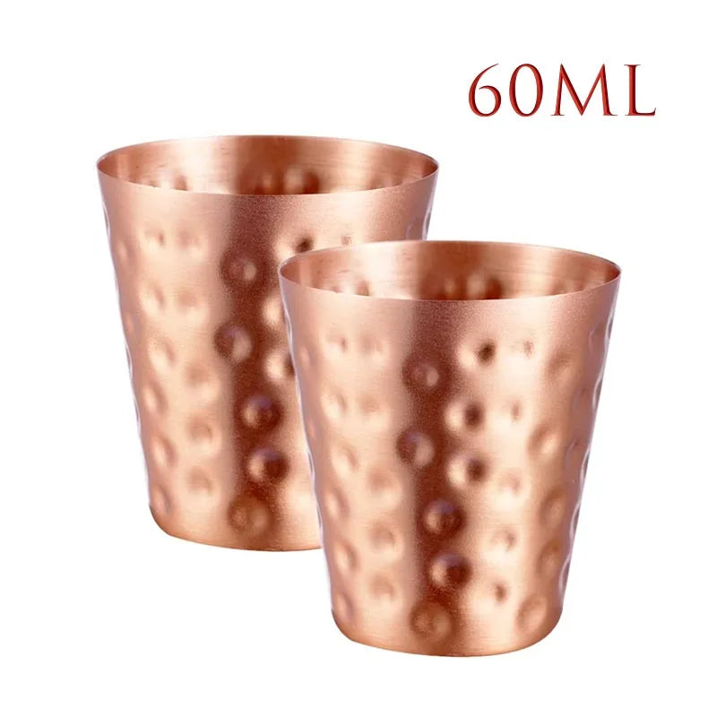 Pure Hammered Copper 2oz Shot Glass 60ml – for Home Bar & Gift Set Moscow Mule Cup