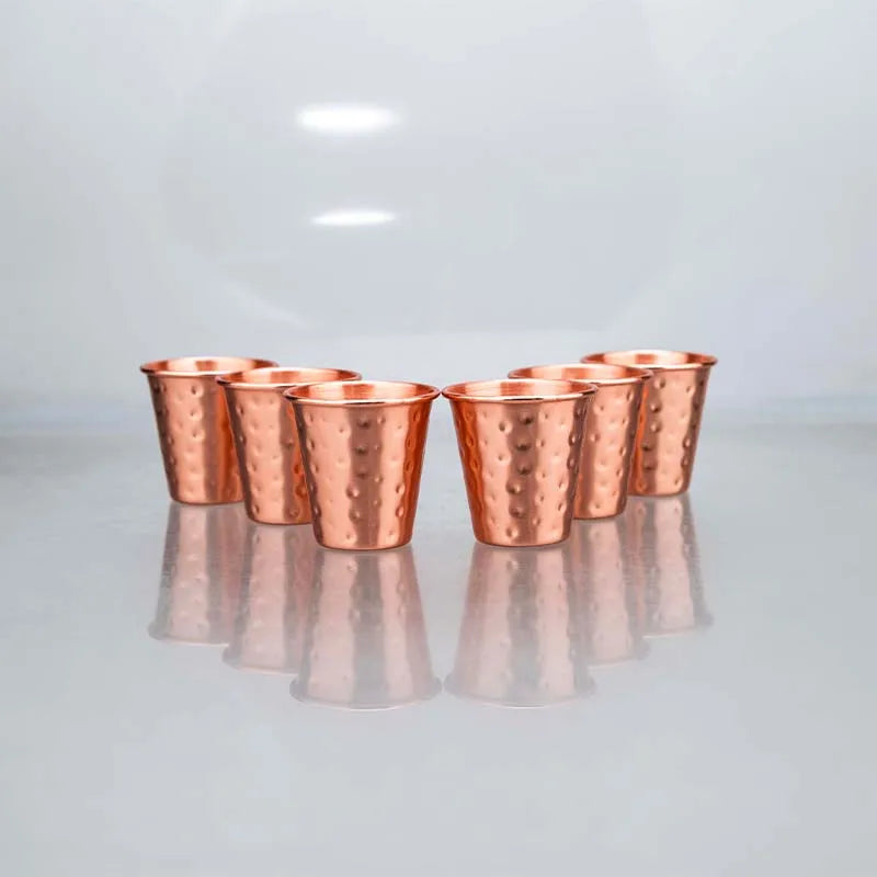 Pure Hammered Copper 2oz Shot Glass 60ml – for Home Bar & Gift Set Moscow Mule Cup