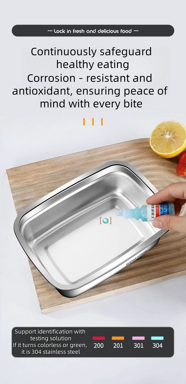 Stainless Steel Food Storage Container With Lid